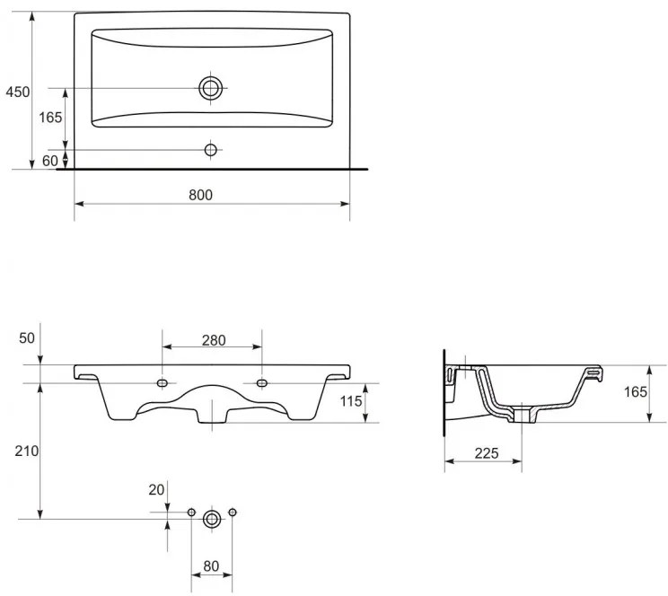 Cersanit COMO - szekrényes mosdó 80 cm, K32-004-BOX