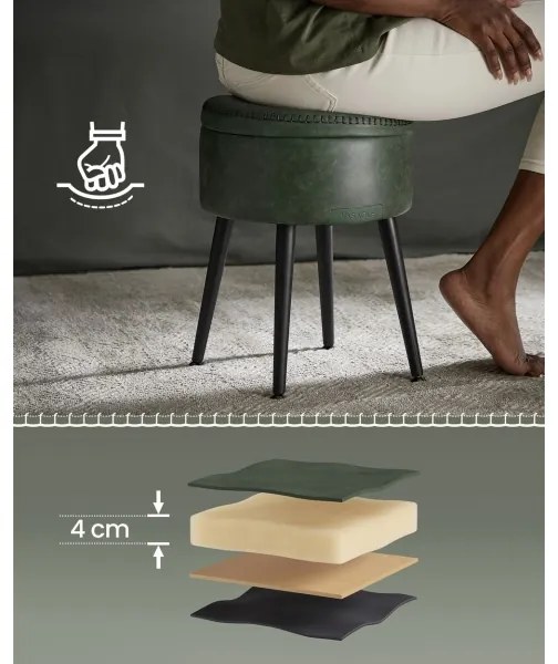 Bőr puff CORE zöld