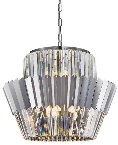 Csillár láncon DONNA 12xE14/40W/230V átm. 55 cm matt króm