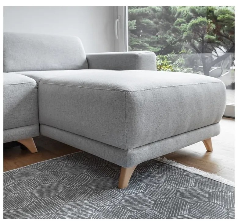 Világosszürke kinyitható-tárolóhelyes sarokkanapé Classy Sophie – Miuform
