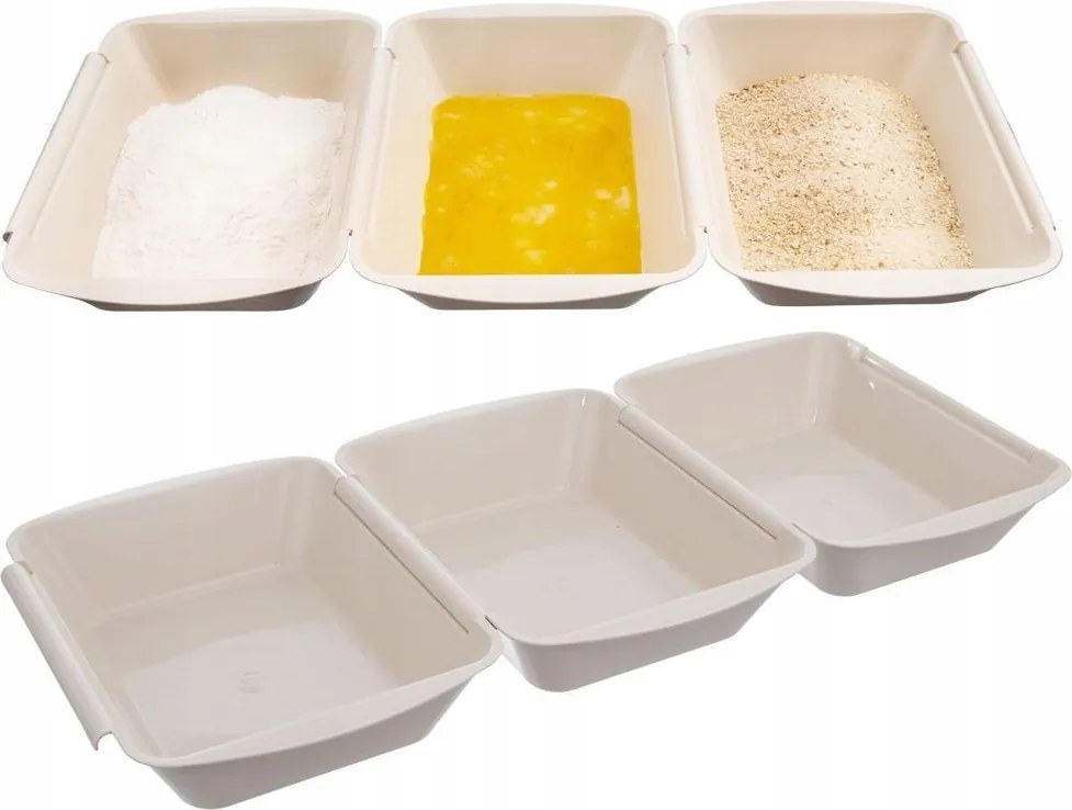 Liszt Panírozó tartályok Zsemle Reszelt Hús Konyhai tálak Szett