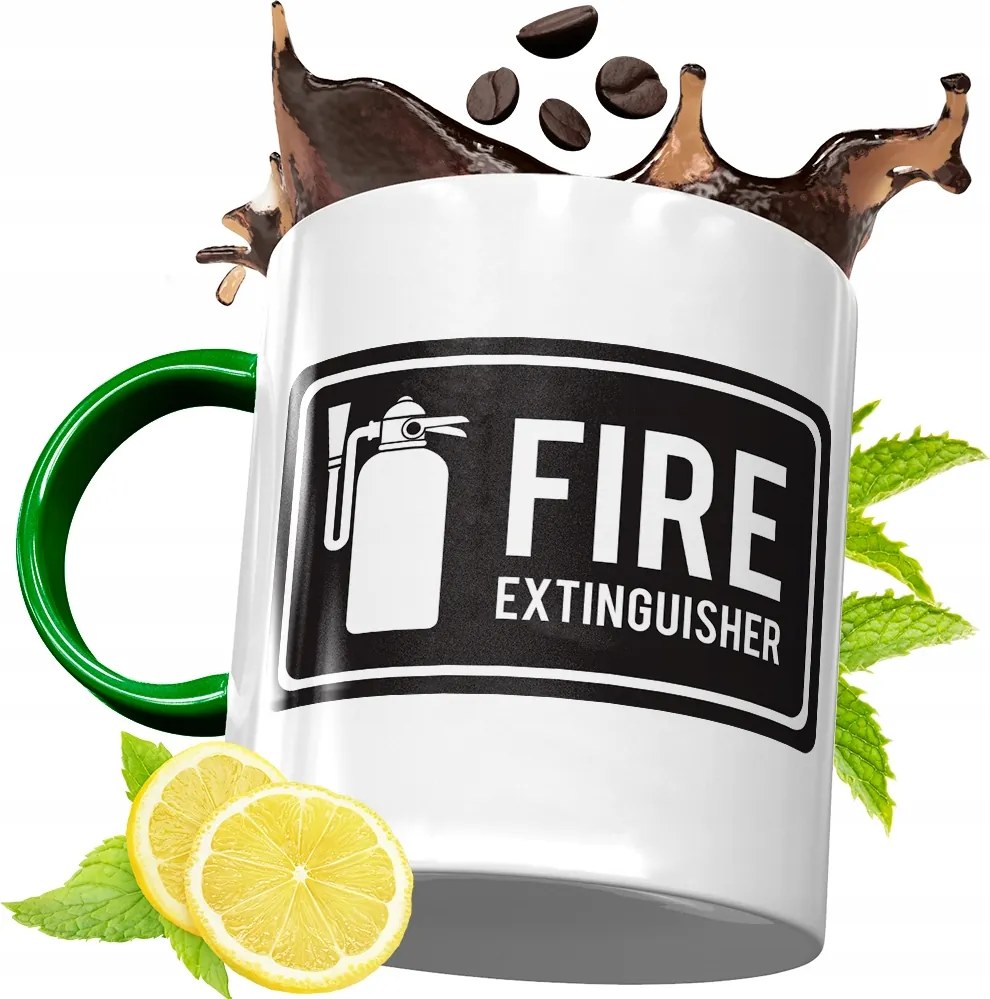 Zöld Bögre Tűzoltónak Tökéletes Ajándék fényképes nyomtatással