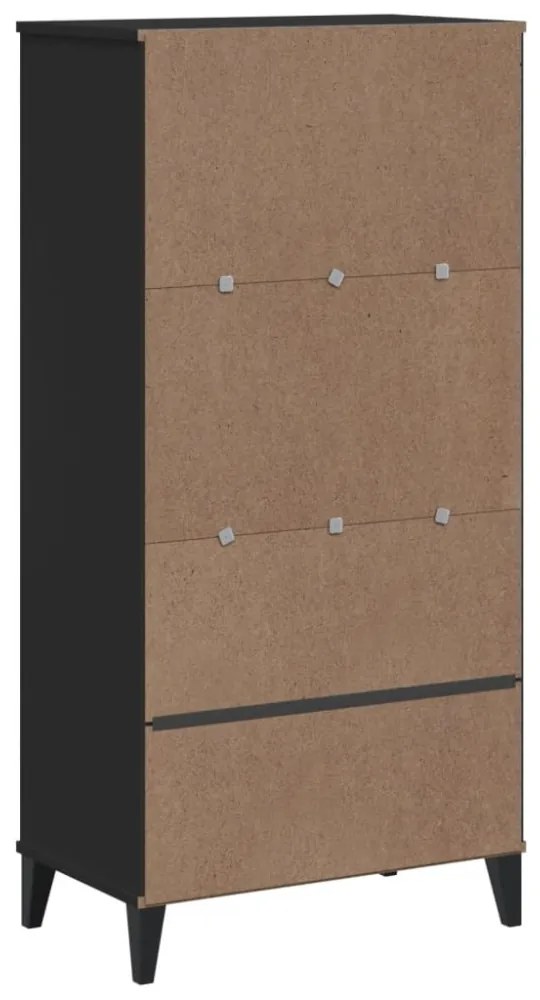 VIKEN fekete szerelt fa könyvszekrény 60 x 35 x 123 cm