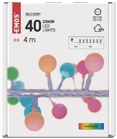 LED fényfüzér, cseresznye – golyók 2,5 cm, 4 m, kültéri és beltéri, többszínű, időzítő