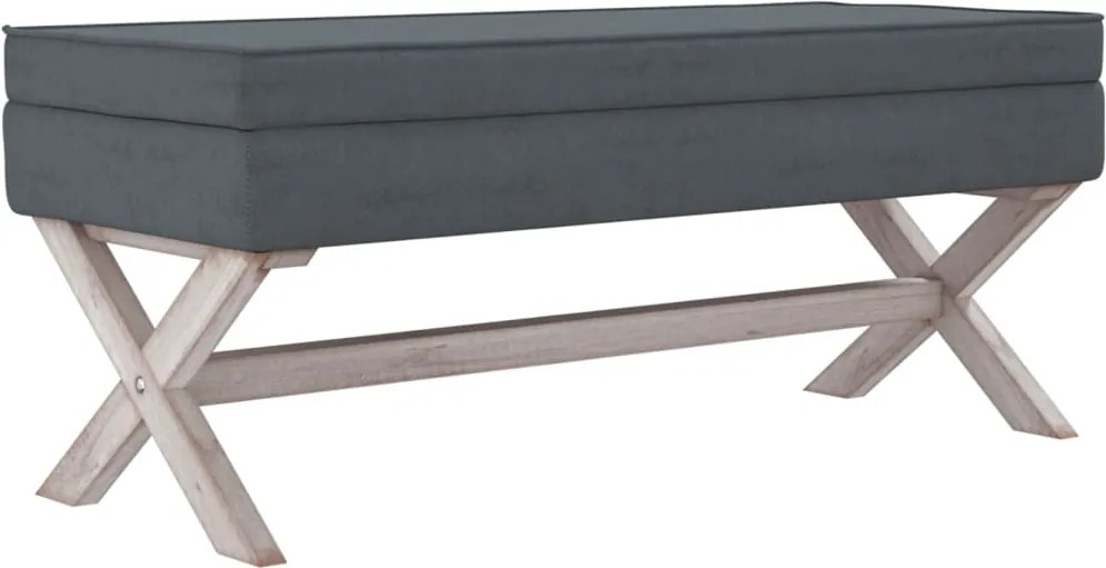 vidaXL sötétszürke bársony tárolóülőke 110 x 45 x 49 cm