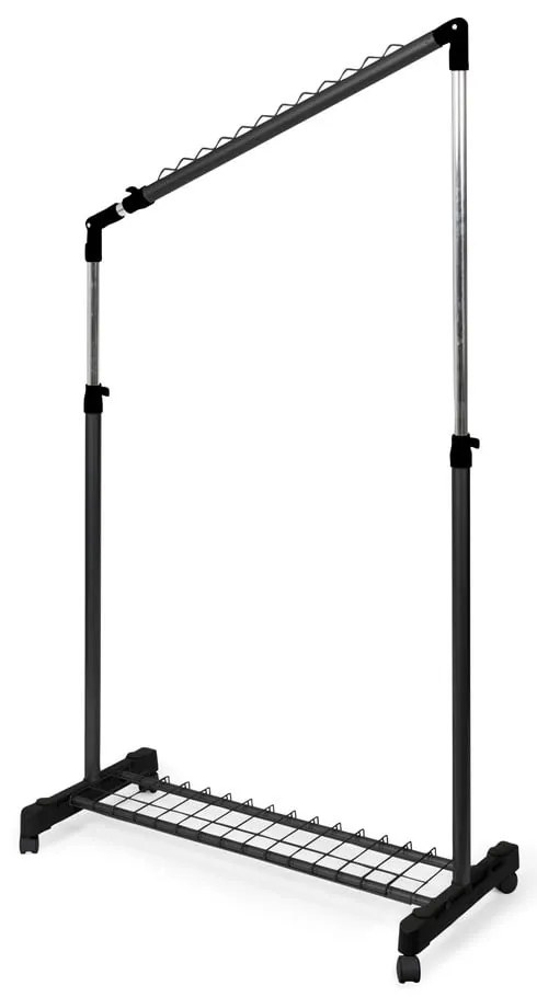 Fekete fém teleszkópos-gurulós ruhatartó állvány Under Stairs – Compactor