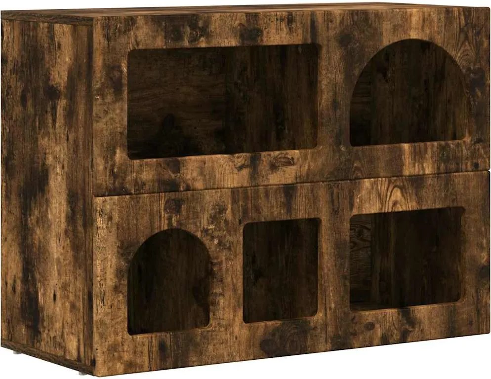 vidaXL Széf Füstölt tölgy 80,5 x 35 x 59 cm Faanyag
