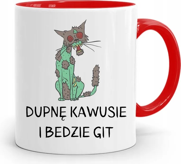 Piros Állatorvos Bögre Kávé És Git nyomott mintával