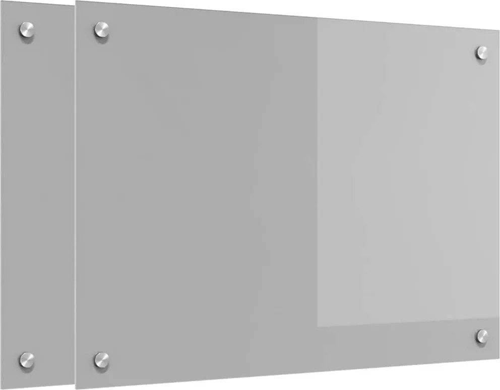 vidaXL Konyhai splashback 2 pcs Világosszürke 70 x 50 cm edzett üveg