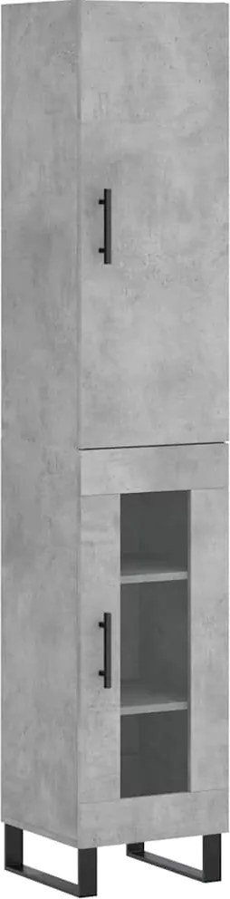 vidaXL betonszürke szerelt fa magasszekrény 34,5x34x180 cm