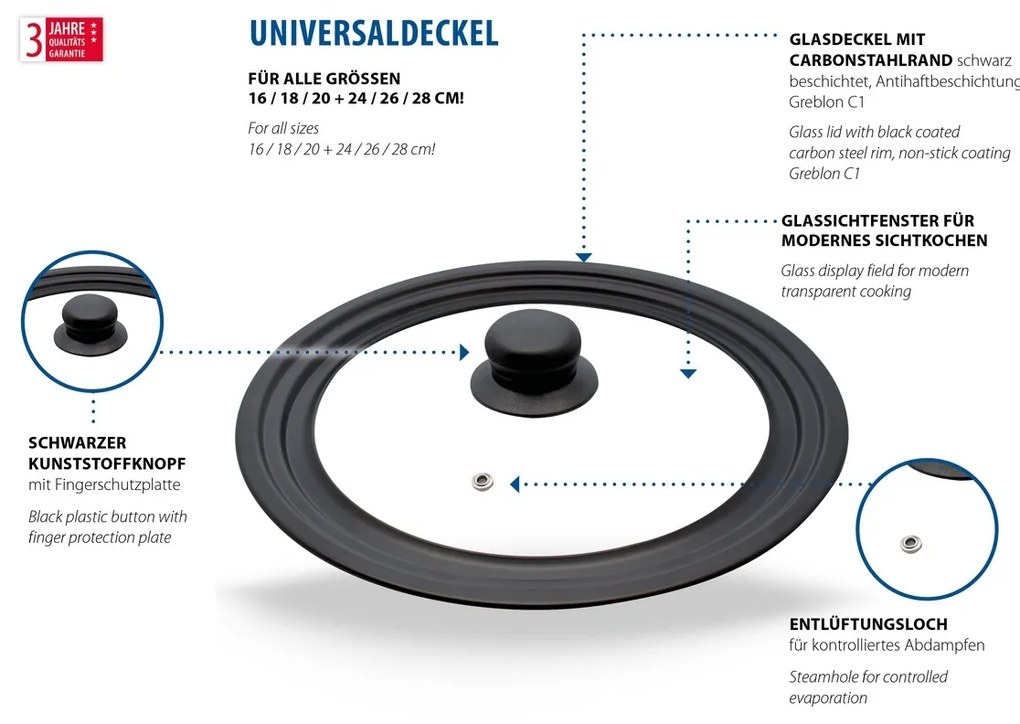 Elo 40030 Univerzális fedő 24/26/28 cm