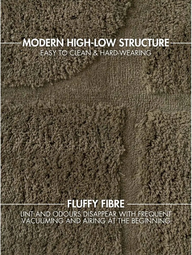 Khaki kézi szövésű szőnyeg 80x150 cm Lambeth Jasper – Ted Baker