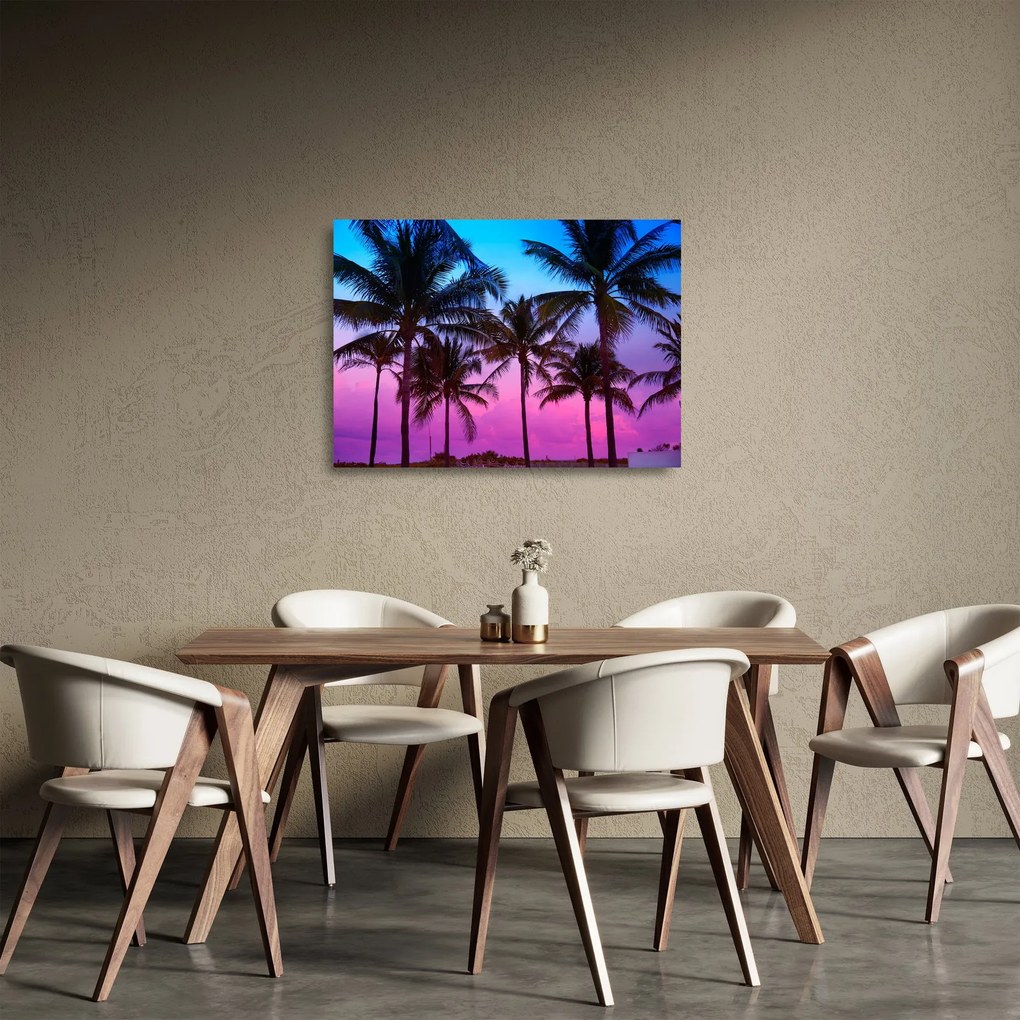 Kép - Pálmafák Miamiban (üvegen) (70x50 cm)