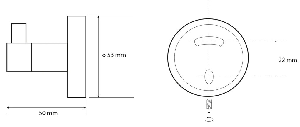 Sapho, X-ROUND E horog, króm, XR205