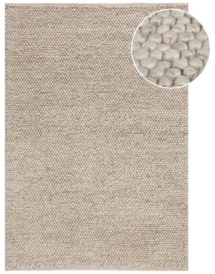 Világosszürke kézi szövésű gyapjúkeverék szőnyeg 80x150 cm Minerals – Flair Rugs