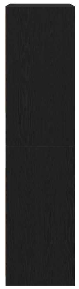 Fekete Tölgy Ruhásszekrény 100 x 50 x 200 cm - MDF-ből készült