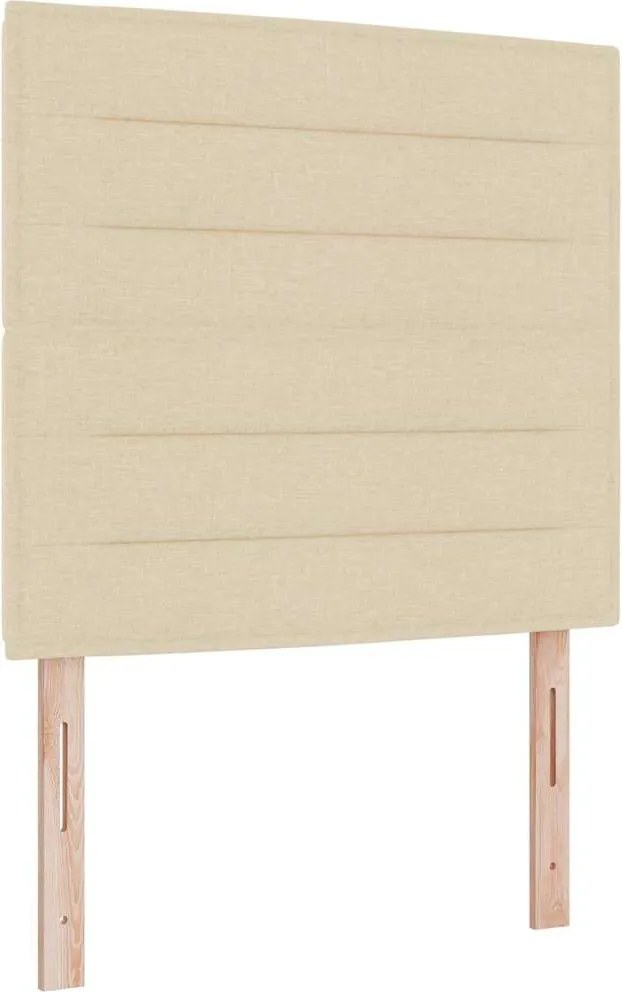vidaXL Boxrugós ágy matracmal leddel Krém 90 x 190 cm szövet