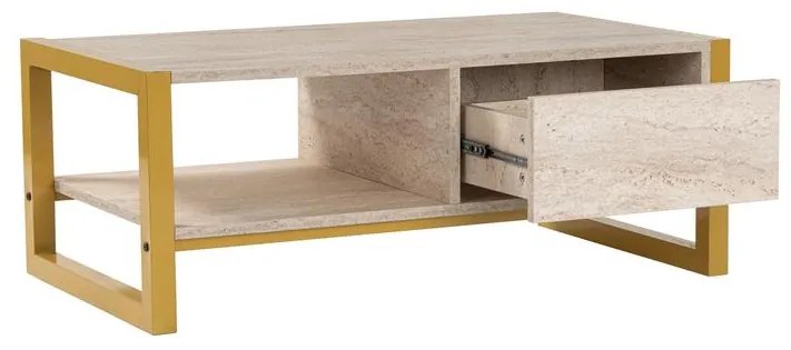 Dohányzóasztal Haldizen - Arany, Travertine
