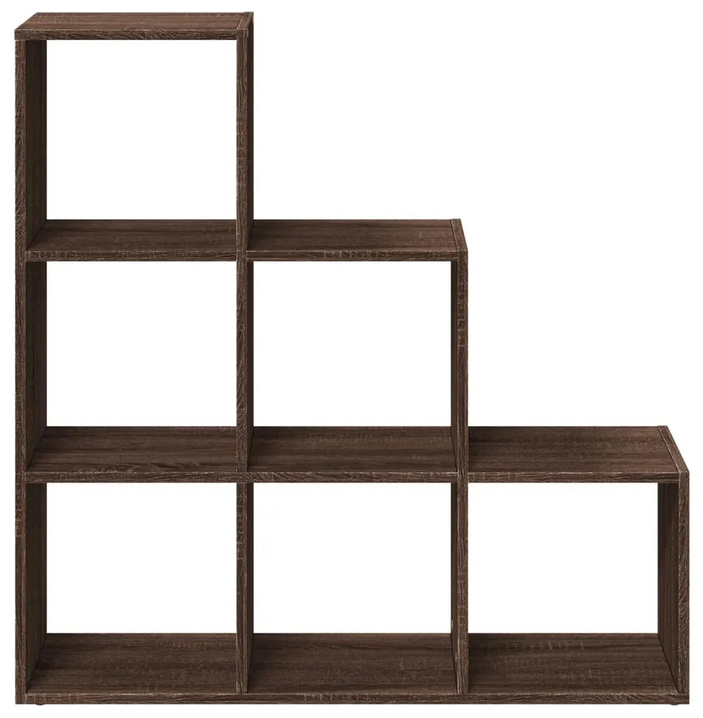 3 szintes barna tölgy fa térelválasztó könyvespolc 99x29x99 cm