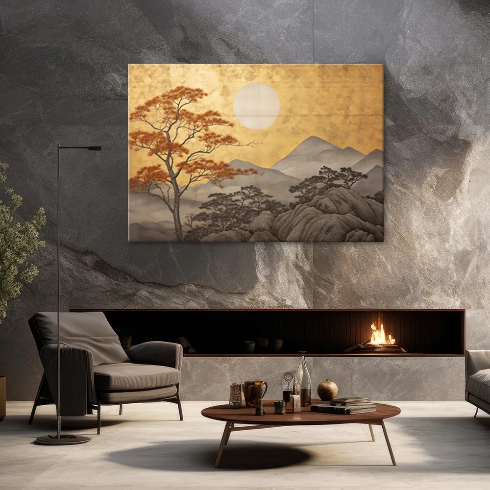 Gario Vászonkép Arany hegyi táj Japánban Méret: 100 x 70 cm