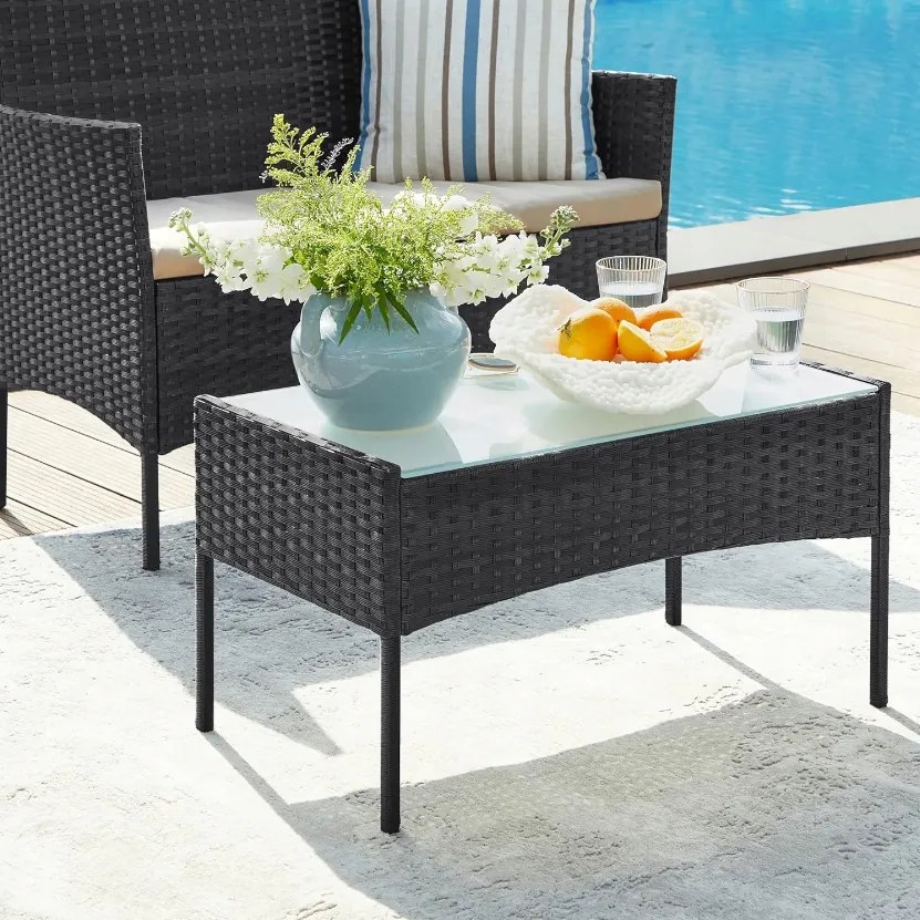 Modern kerti rattan ülőgarnitúra asztallal