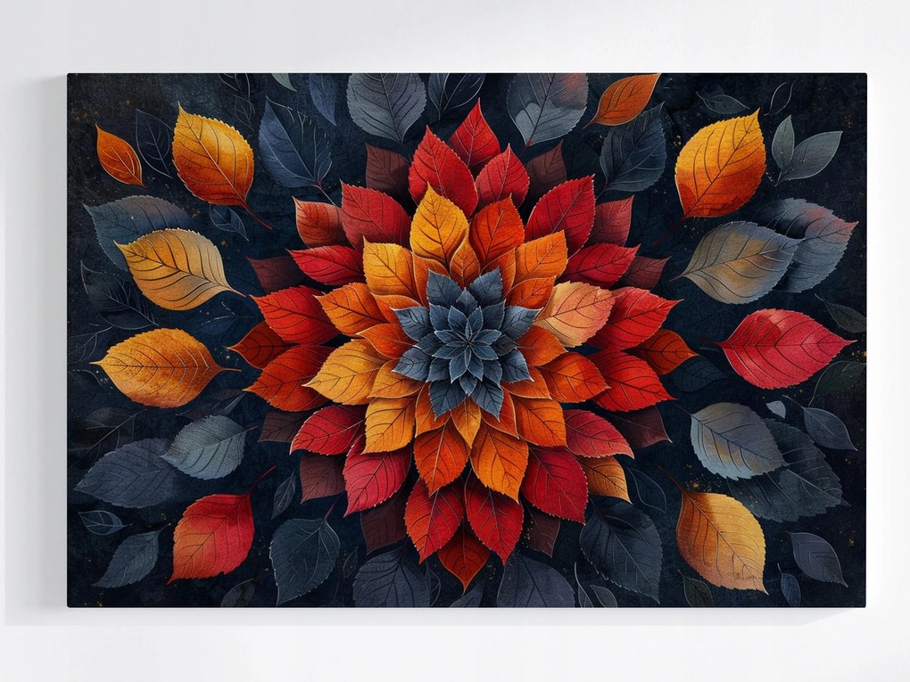 Canvas Vászonkép Absztrakt Mandala Levelek Ősz Harmónia 60x40