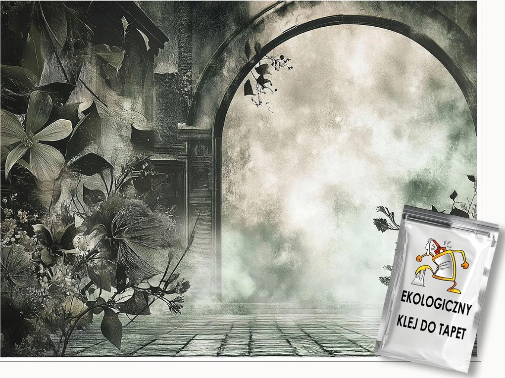 Fotótapéta Levelek Vintage Beton Utánzat Hálószoba Nappali Tapéta 300x210