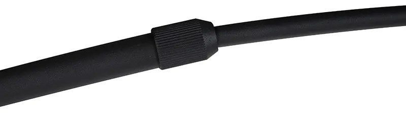 Íves lámpa fekete bársony árnyékolóval piros arannyal 50 cm - XXL