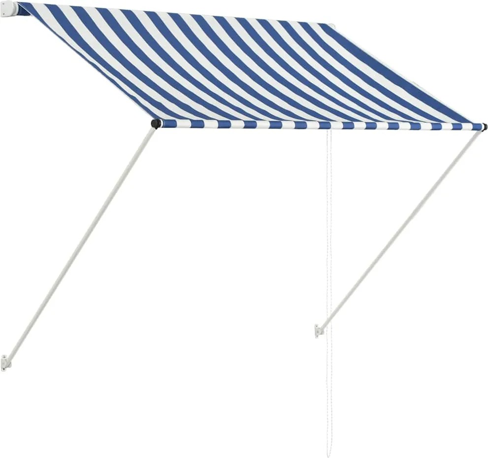 vidaXL feltekerhető kék és fehér napellenző 150 x 150 cm