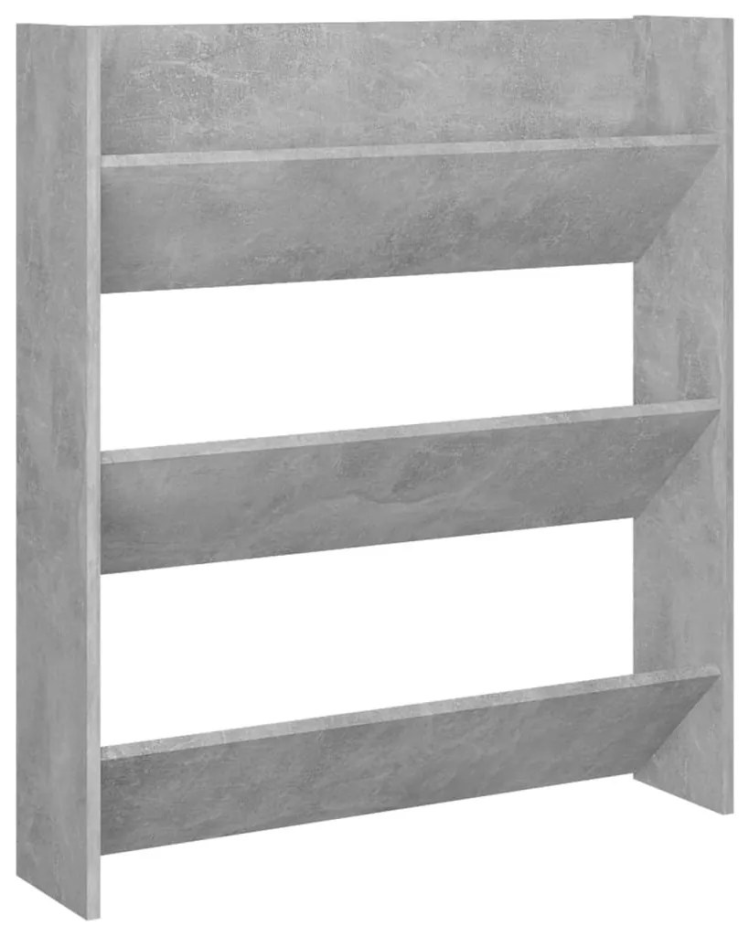 2 db betonszürke forgácslap fali cipősszekrény 80 x 18 x 90 cm