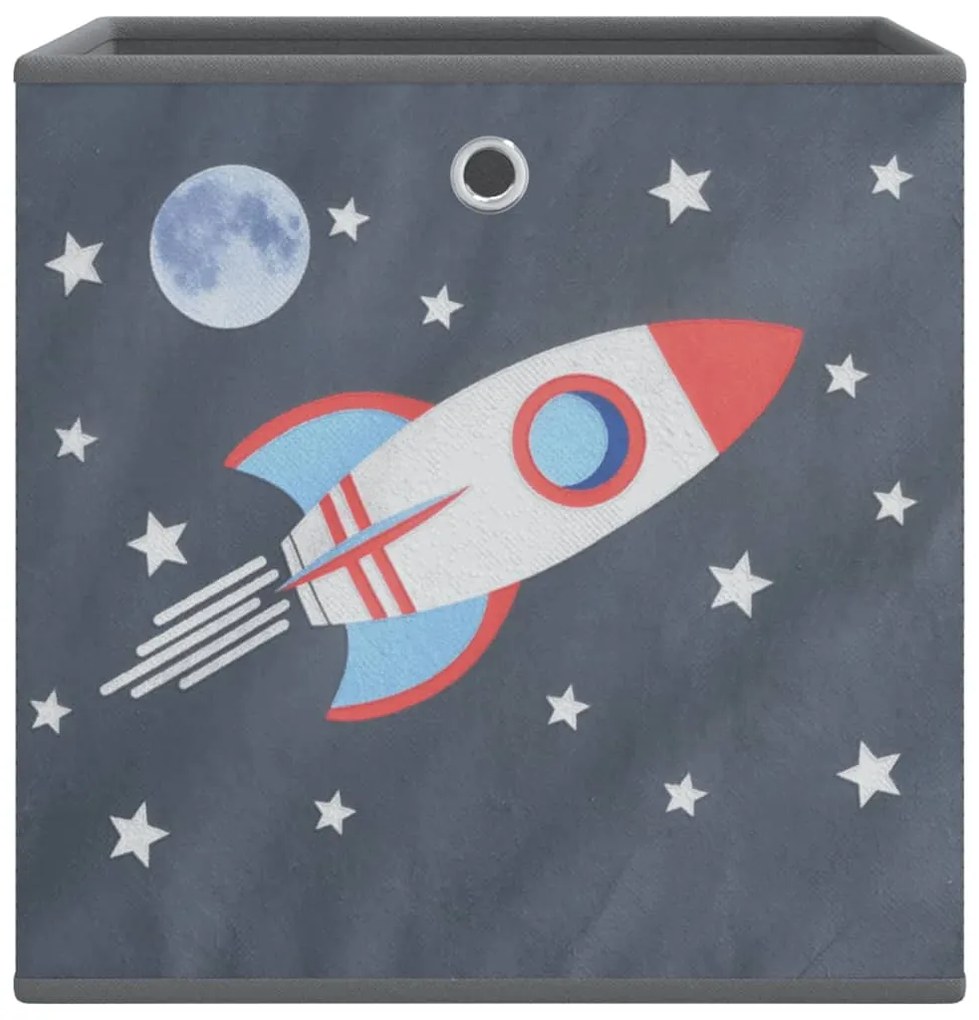 vidaXL 10 db szürke szövet összecsukható tárolódoboz 32x32x32cm