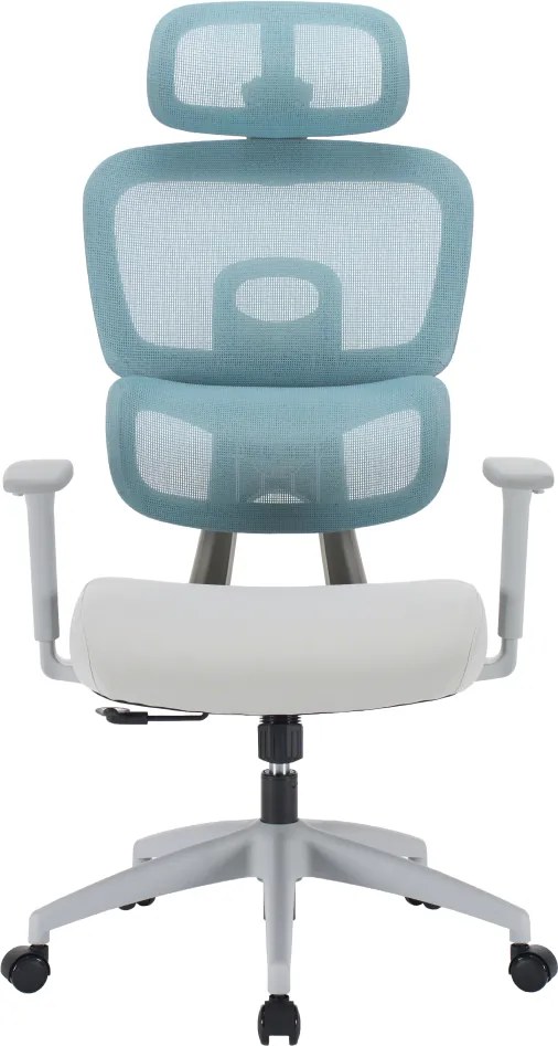 Irodai szék, neomint/világosszürke/szürke, teherbírás 150 kg, ERMEN