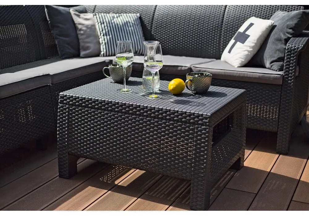 Műrattan kerti dohányzóasztal 57x77 cm Corfu – Keter
