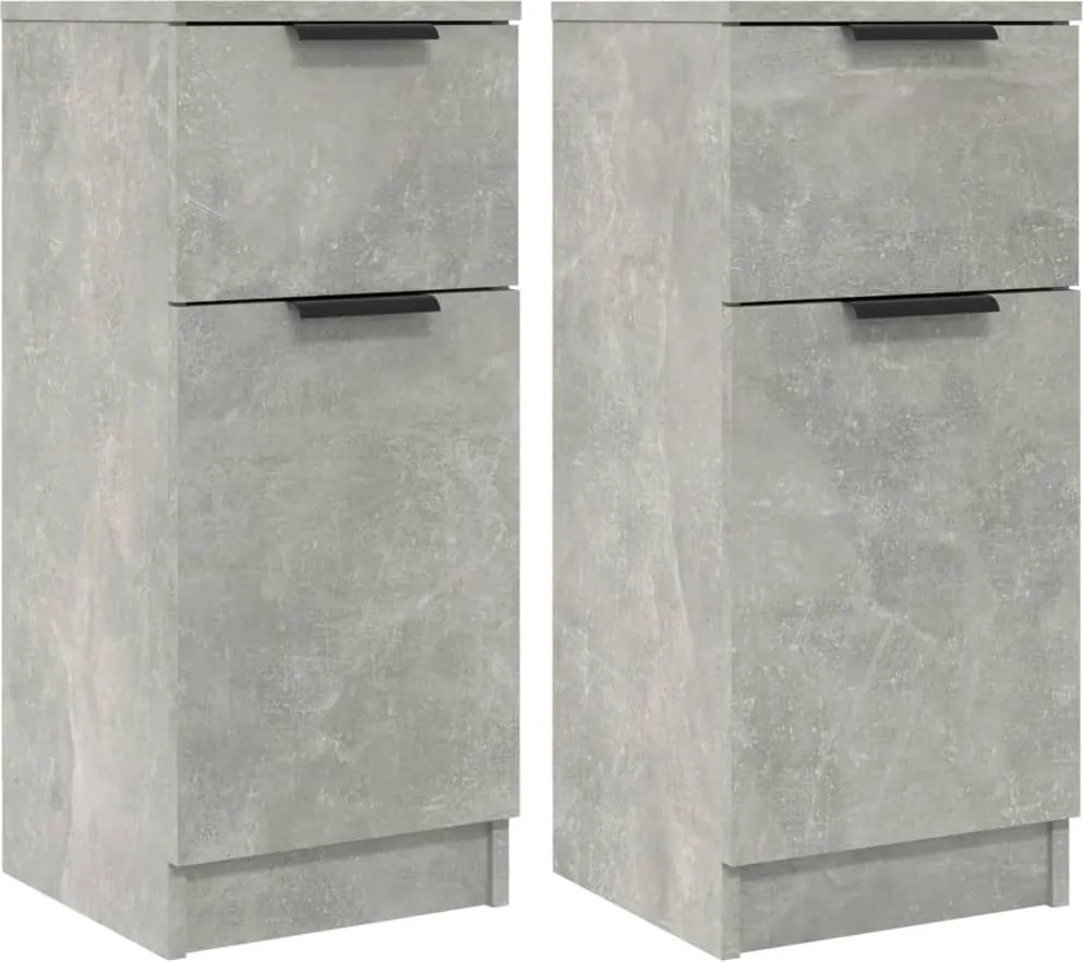 vidaXL 2 db betonszürke szerelt fa tálalószekrény 30 x 30 x 70 cm