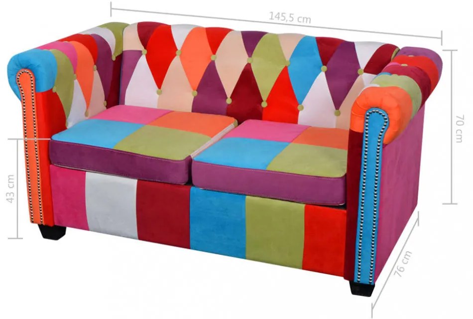 2 részes krémszínű szövet Chesterfield kanapégarnitúra