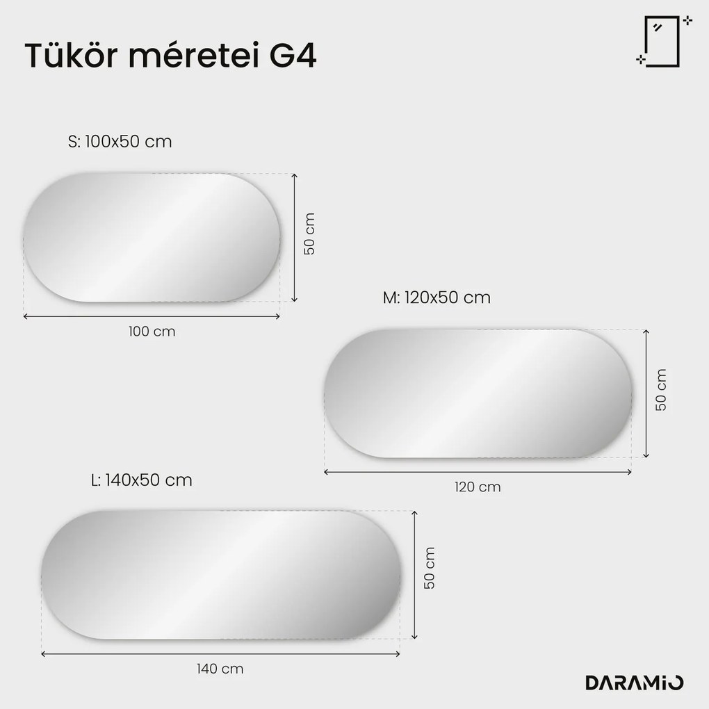 Aszimmetrikus tükör LED-világítással G4