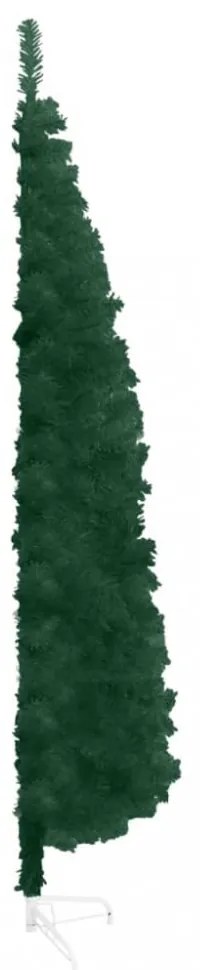 zöld vékony fél műkarácsonyfa állvánnyal 150 cm