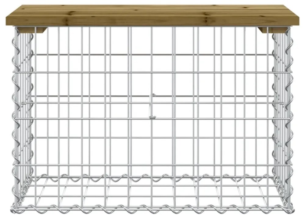 tömör impergnált fenyőfa gabion kerti pad 63 x 31,5 x 42 cm