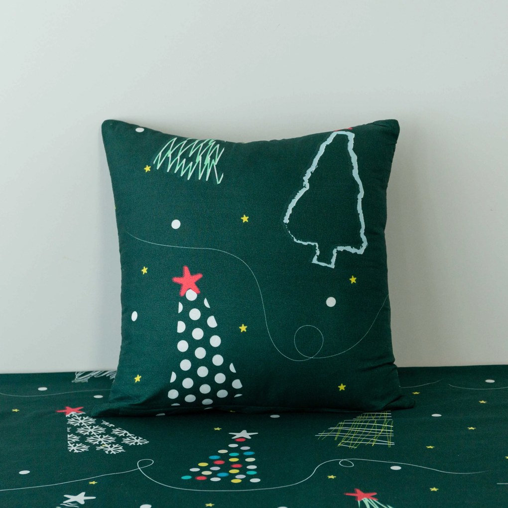 Mikroszálas párnahuzat CHRISTMAS DRIFT 45x45 cm, zöld