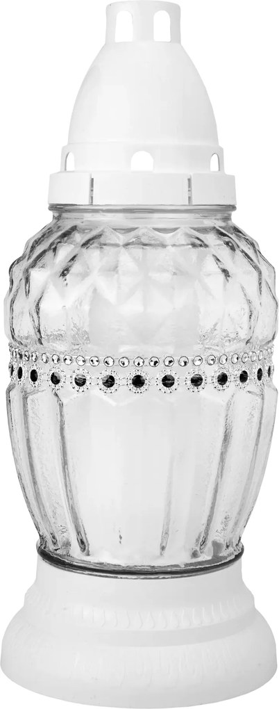 Üveg mécses sírra 24cm gyerekeknek lány fiú utántöltő