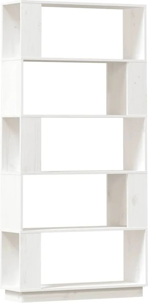 vidaXL fehér tömör fenyőfa könyvszekrény/térelválasztó 80x25x163,5 cm