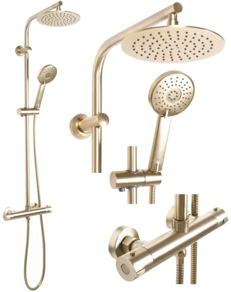 REA-P8413 - BLISS termosztátos zuhanyszett, szálcsiszolt arany