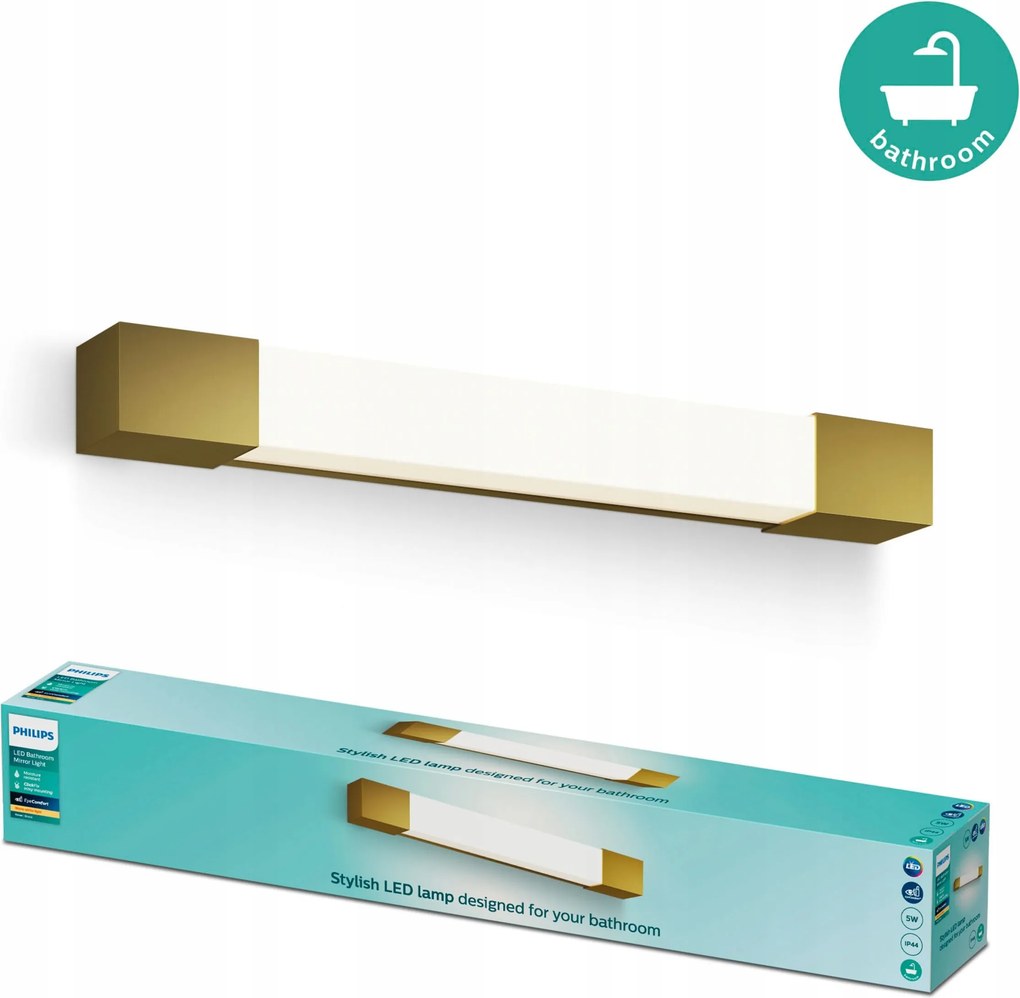 Led tükör lámpa 5W 730lm 2700K 44cm IP44 Réz Rover Philips