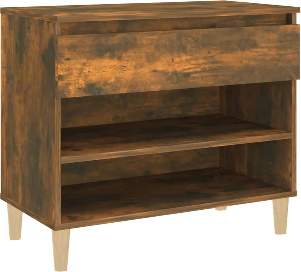 vidaXL füstös tölgy színű szerelt fa cipősszekrény 70 x 36 x 60 cm