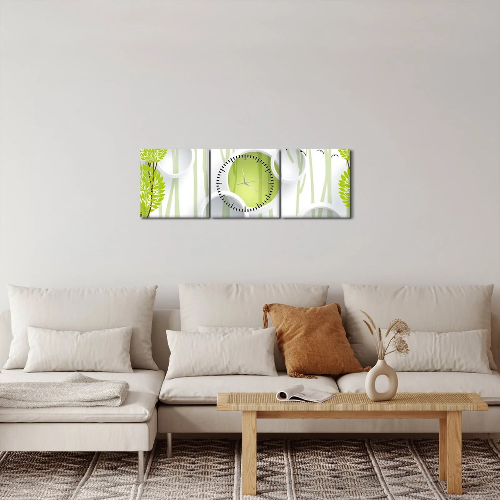 Az absztrakció képe a fákkal (órával) (90x30 cm)