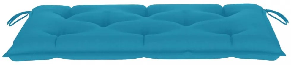 tömör tíkfa kerti pad világoskék párnával 112 cm