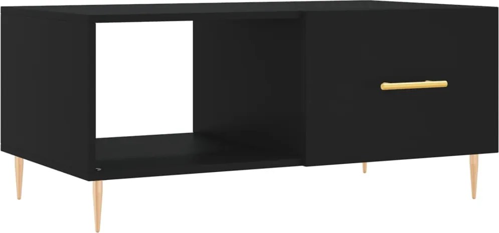 vidaXL fekete szerelt fa dohányzóasztal 90 x 50 x 40 cm