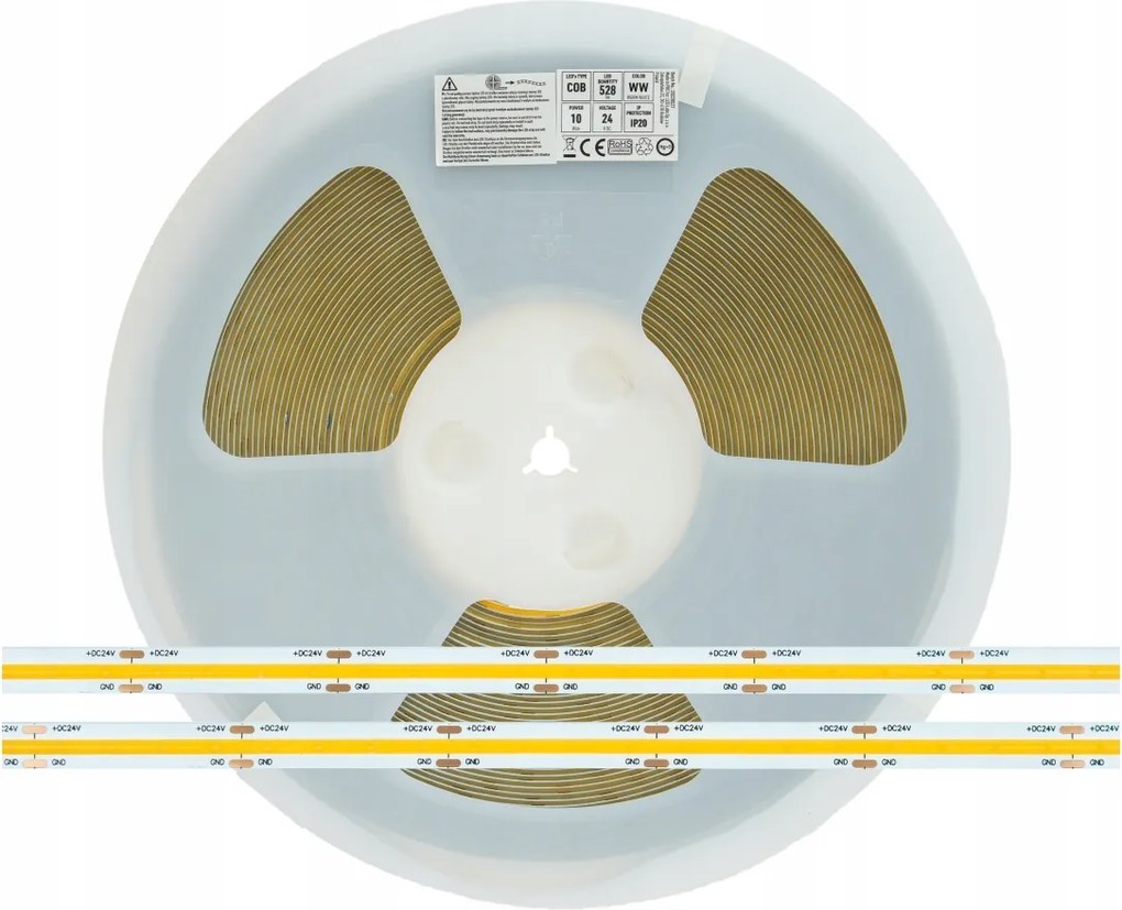 Led szalag LL 24V 2640LED Cob 4000K 10W Ra90 IP20 5m