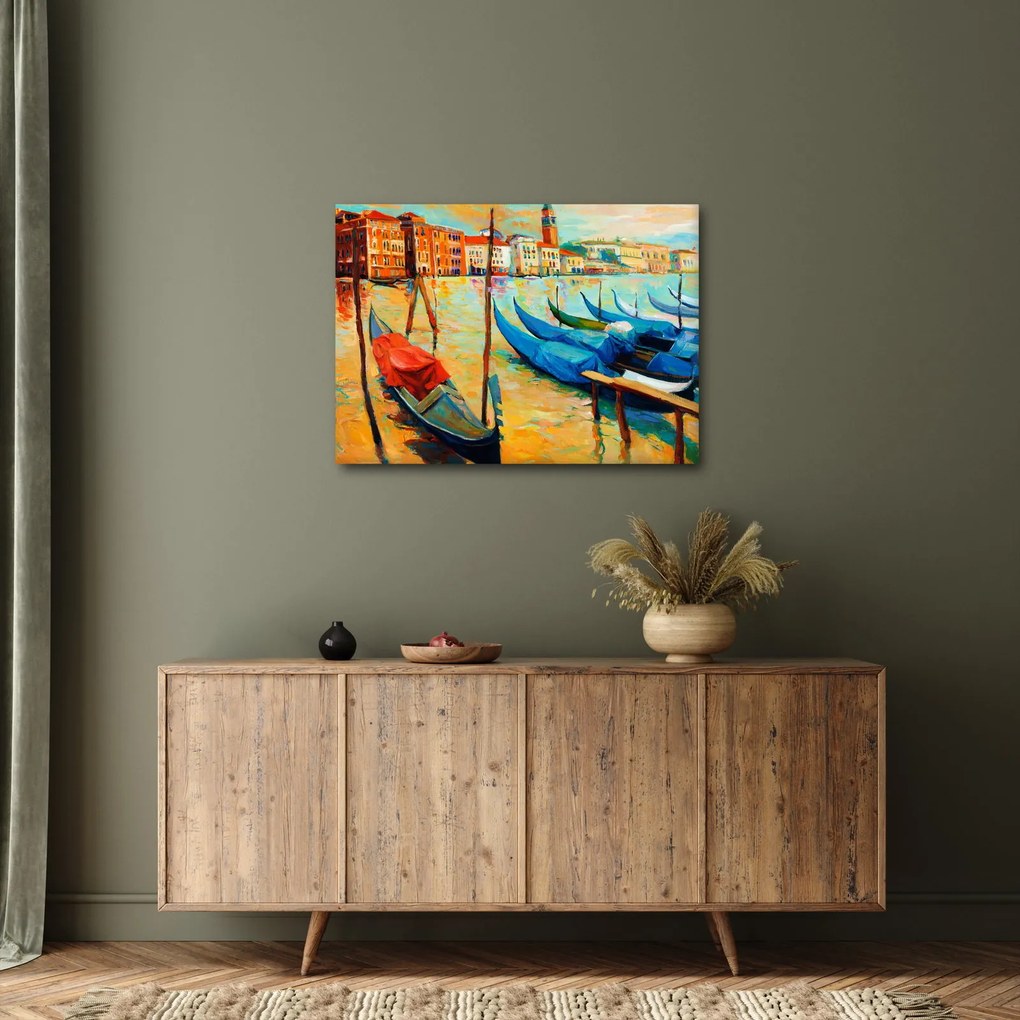 Kép - Velencei kikötő (70x50 cm)