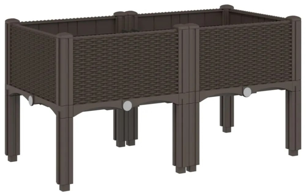 vidaXL barna PP rácsos kerti ültetőláda 80 x 40 x 42 cm